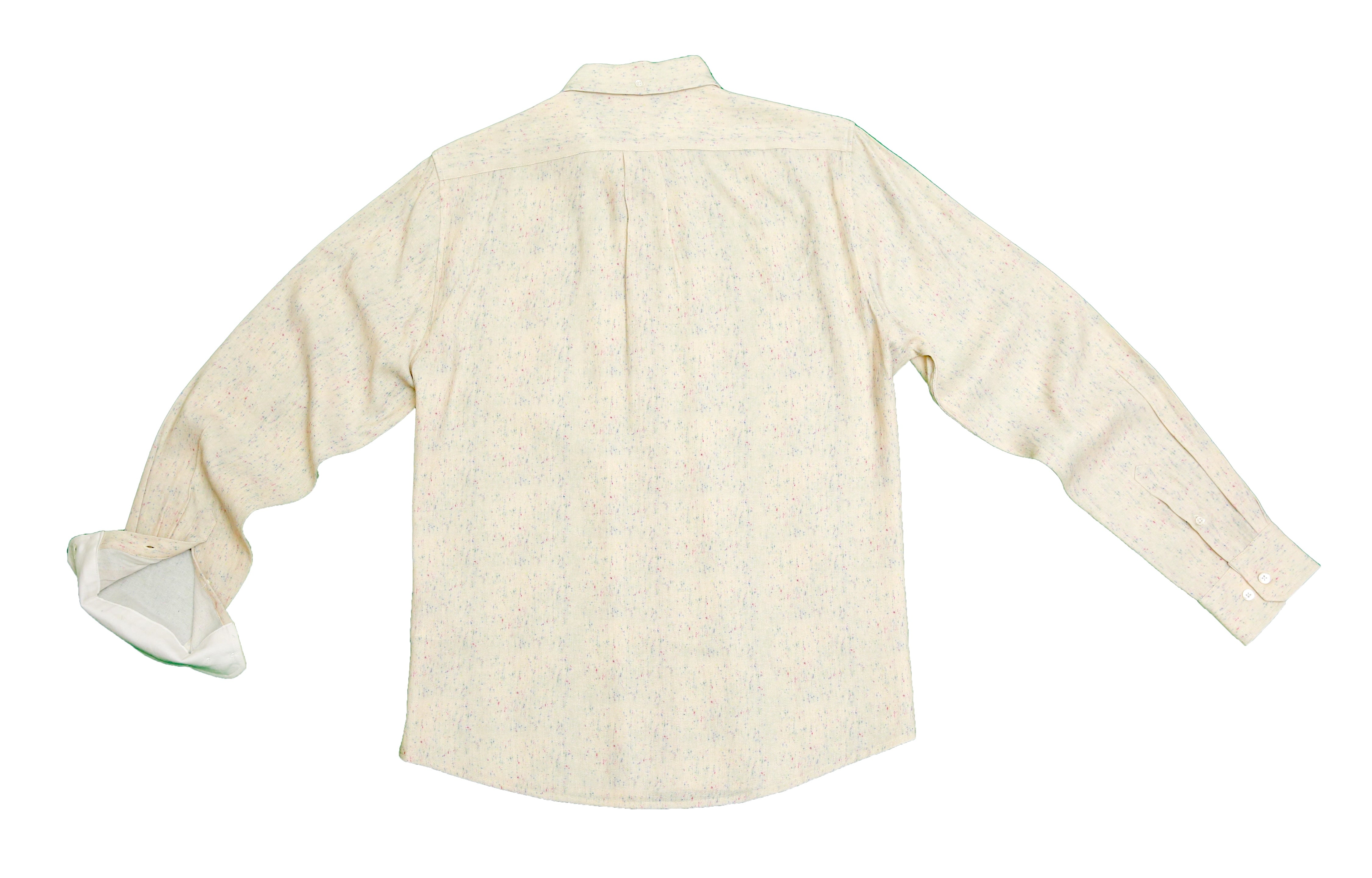 बोल्ड एंड बेसिक्स येलो फ्लेक्ड लिनन शर्ट