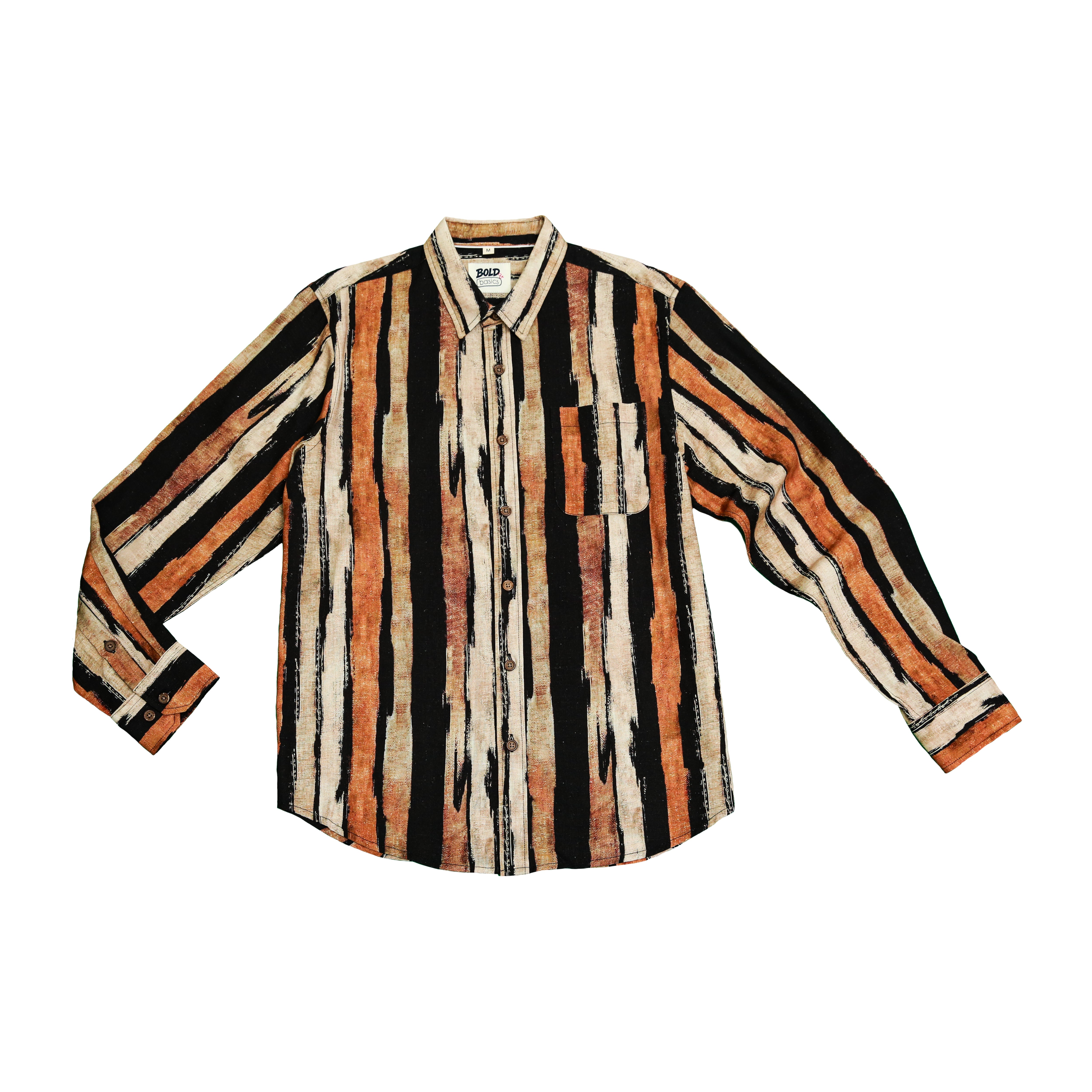 बोल्ड एंड बेसिक्स अर्थबाउंड ब्रशस्ट्राइप शर्ट