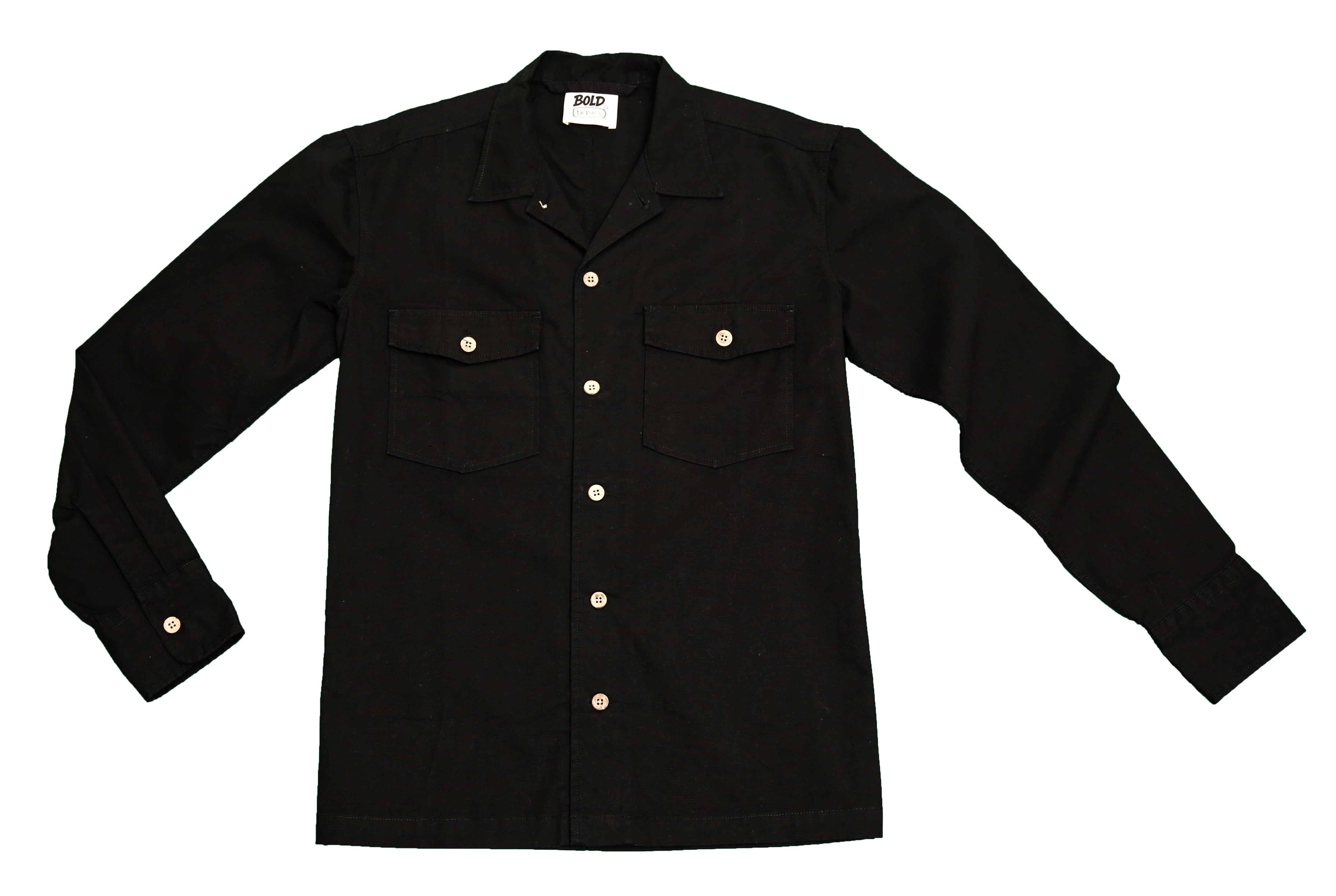 बोल्ड एंड बेसिक्स ब्लैक यूटिलिटी ओवरशर्ट