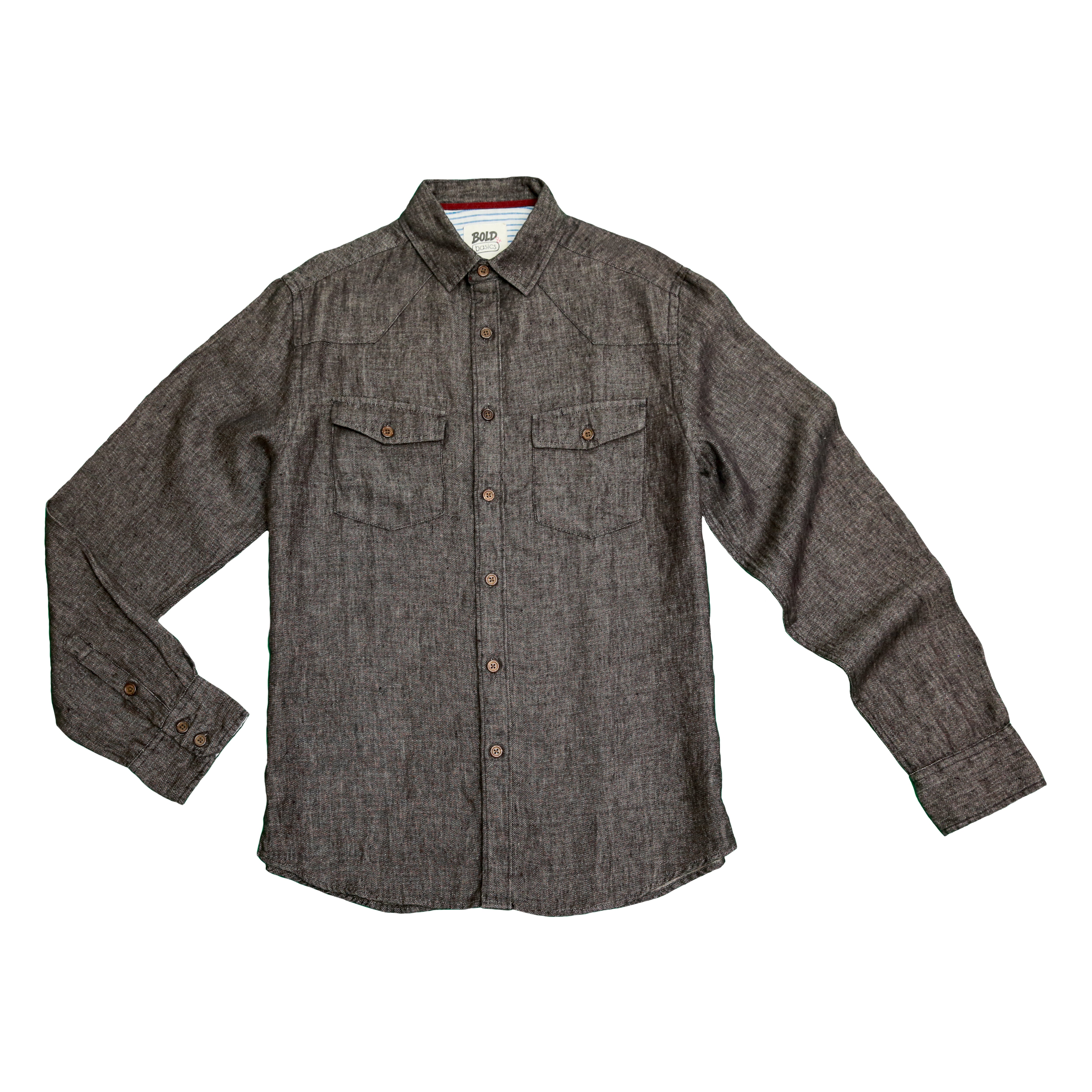 Bold&Basics Charcoal Field Linen Overshirt
