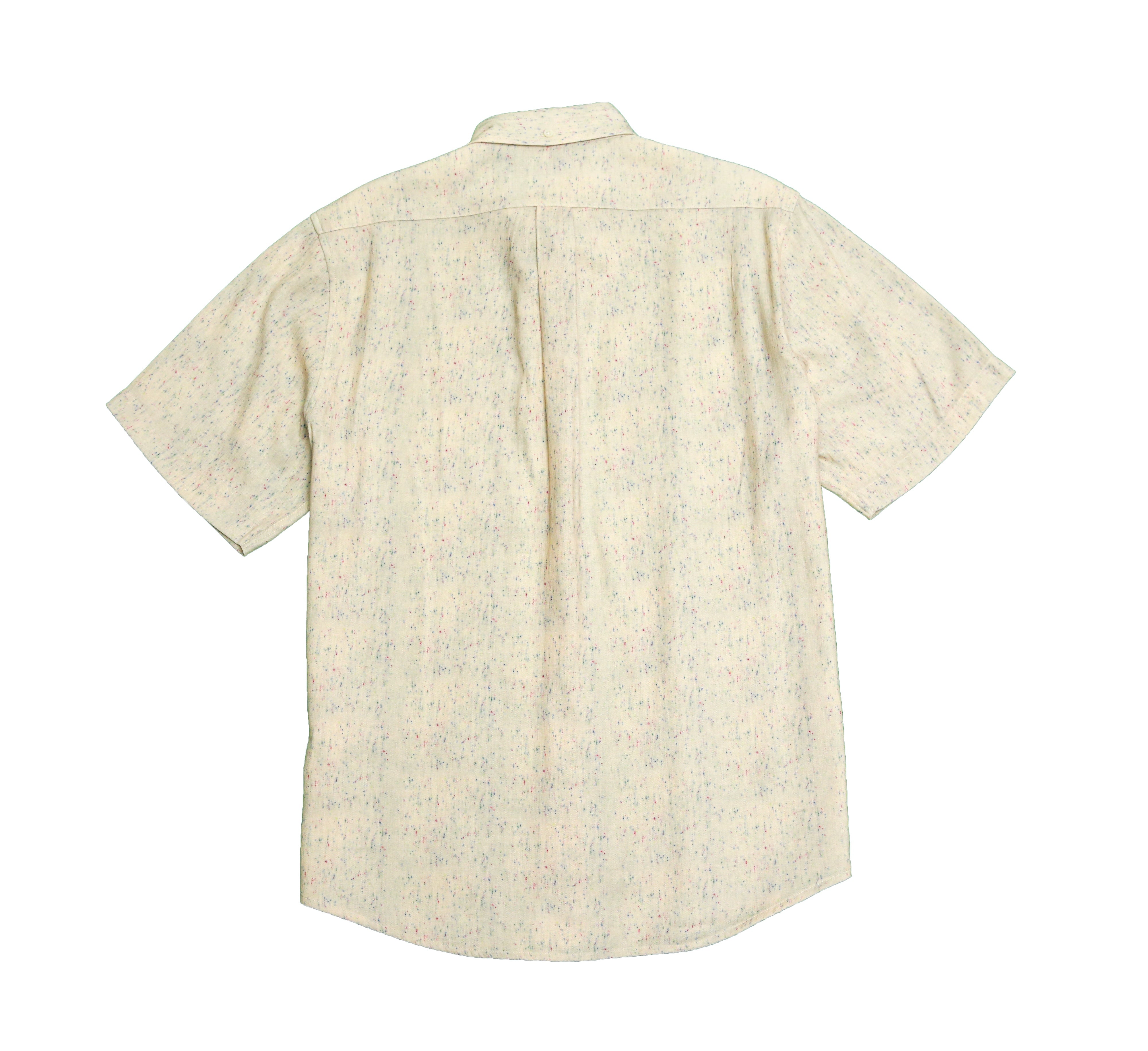 बोल्ड एंड बेसिक्स येलो फ्लेक्ड लिनन शर्ट