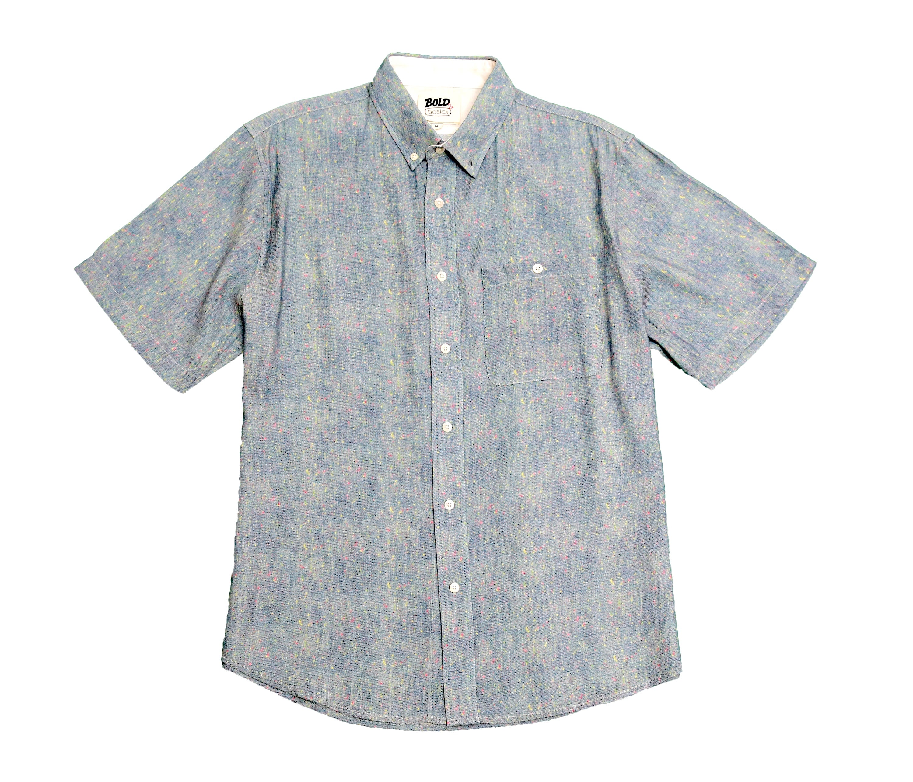 Bold&Basics Blue Flecked Linen Shirt