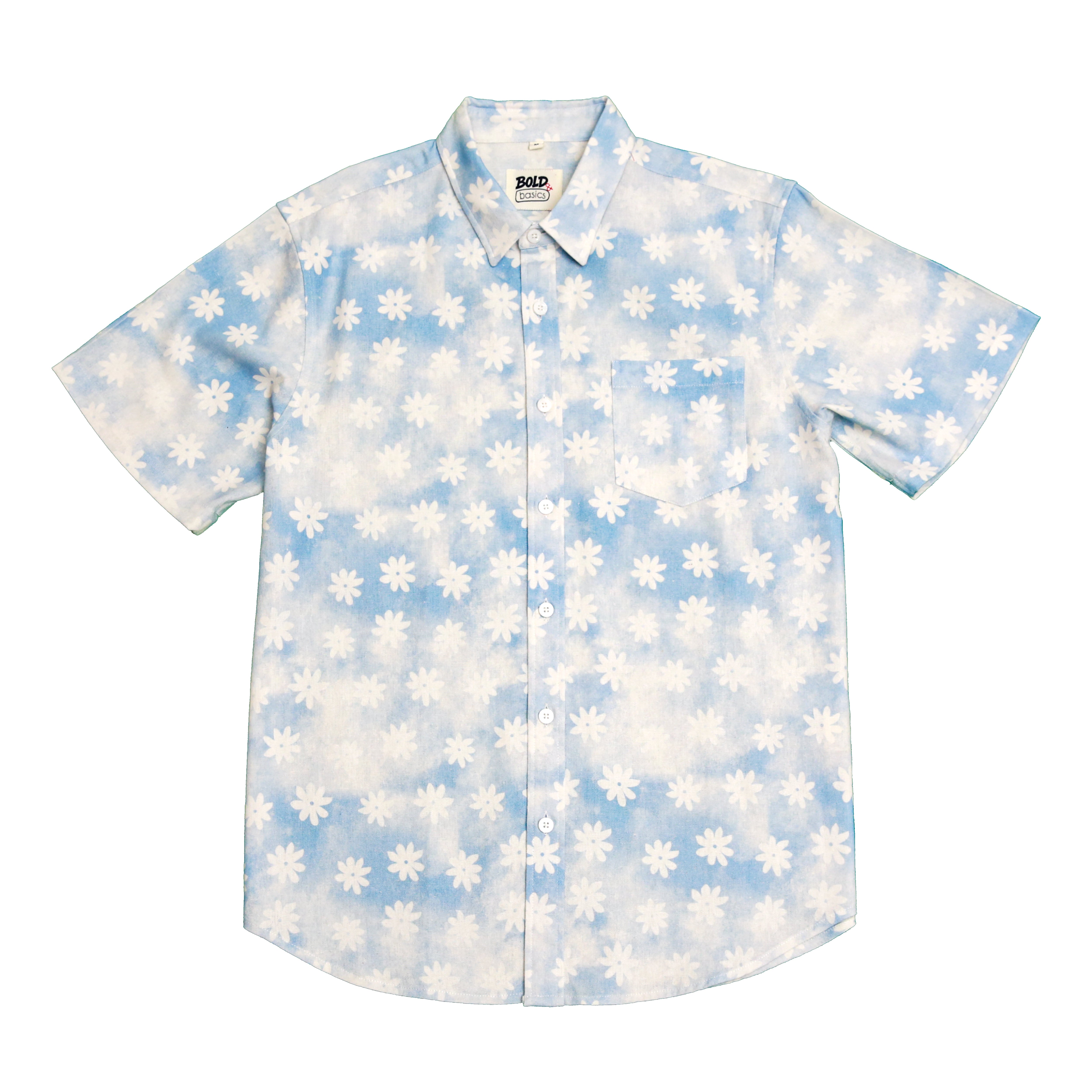 Bold&Basics Blue Daisy Mist Shirt