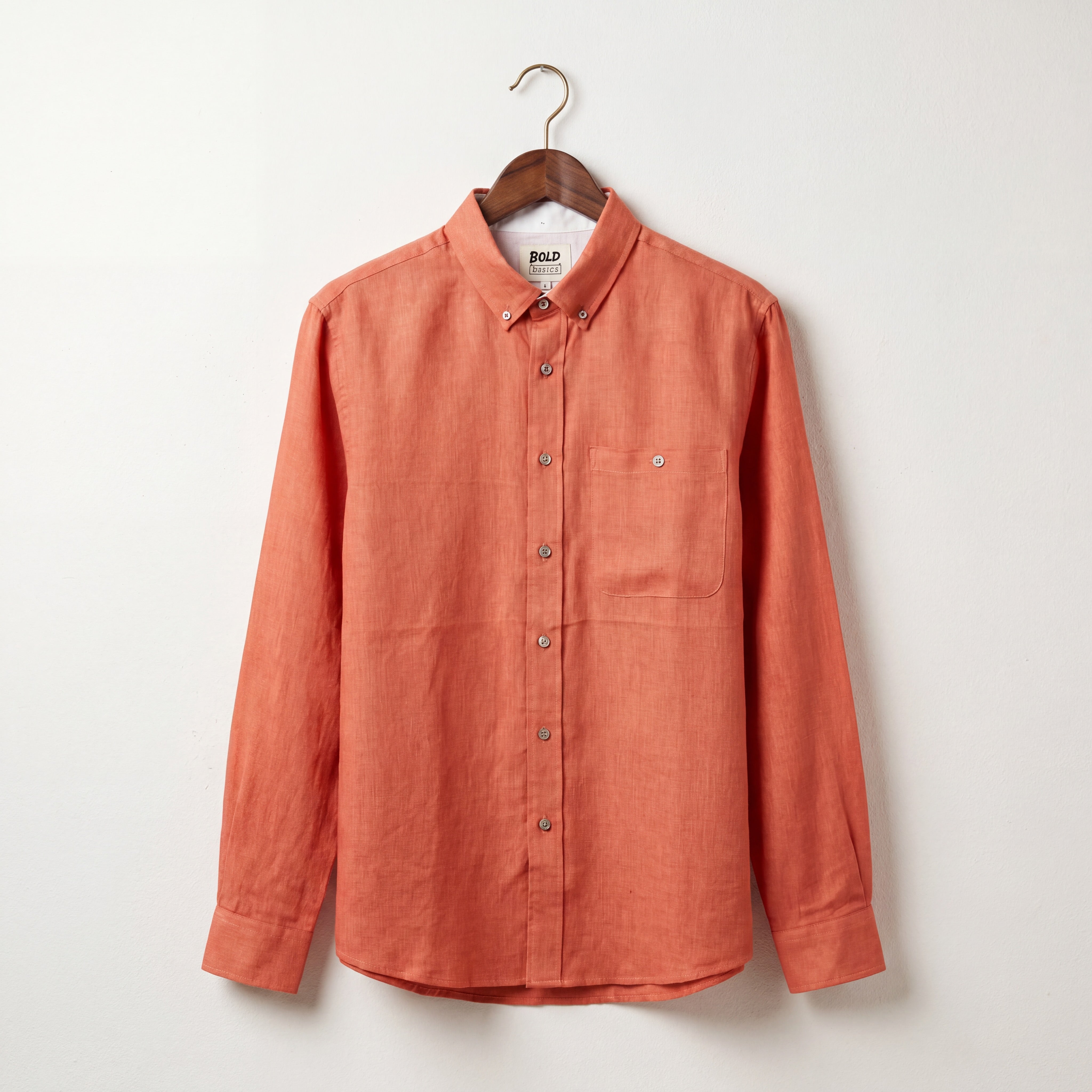 Terracotta Solid Linen Shirt