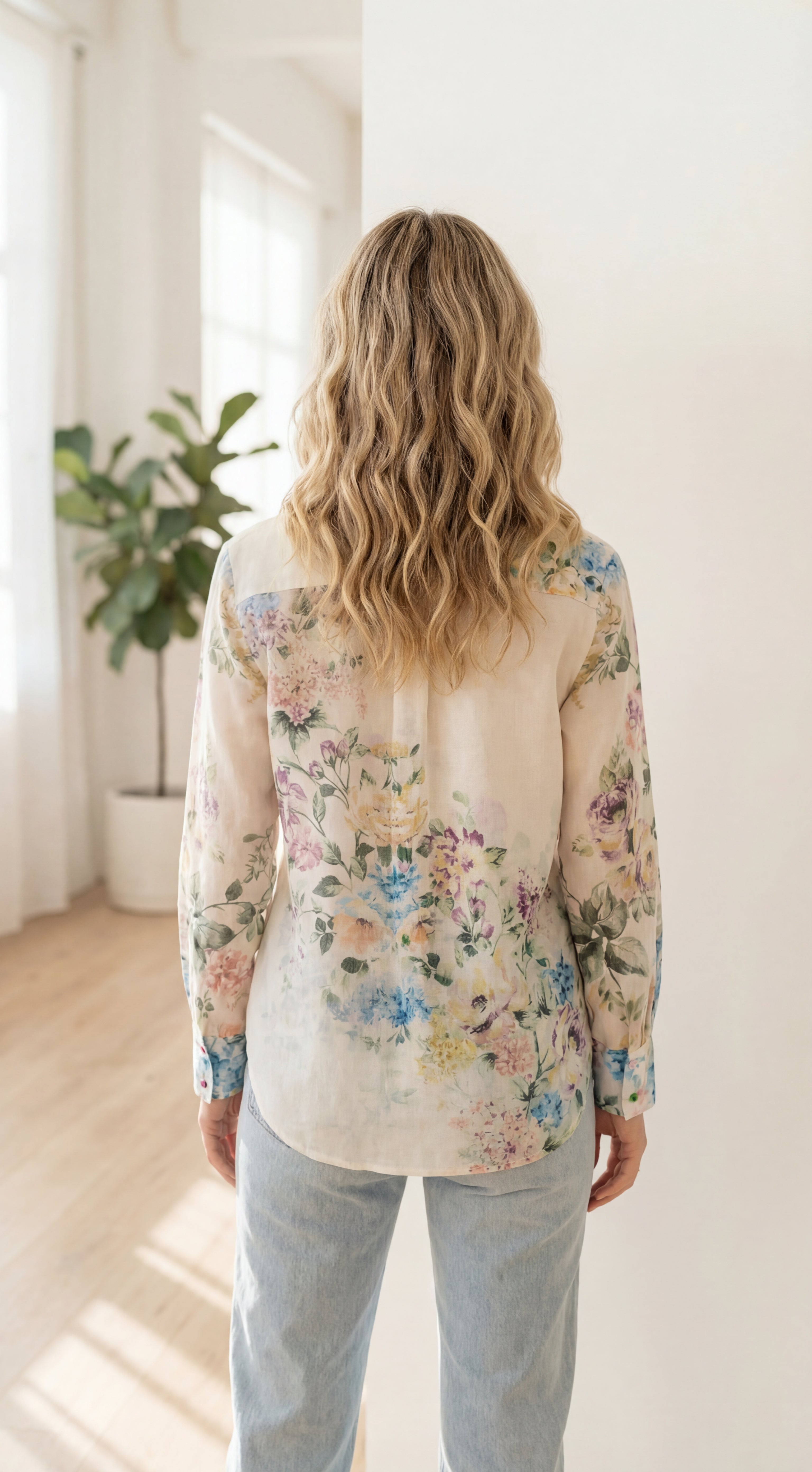 Watercolor Floral Print Shirt