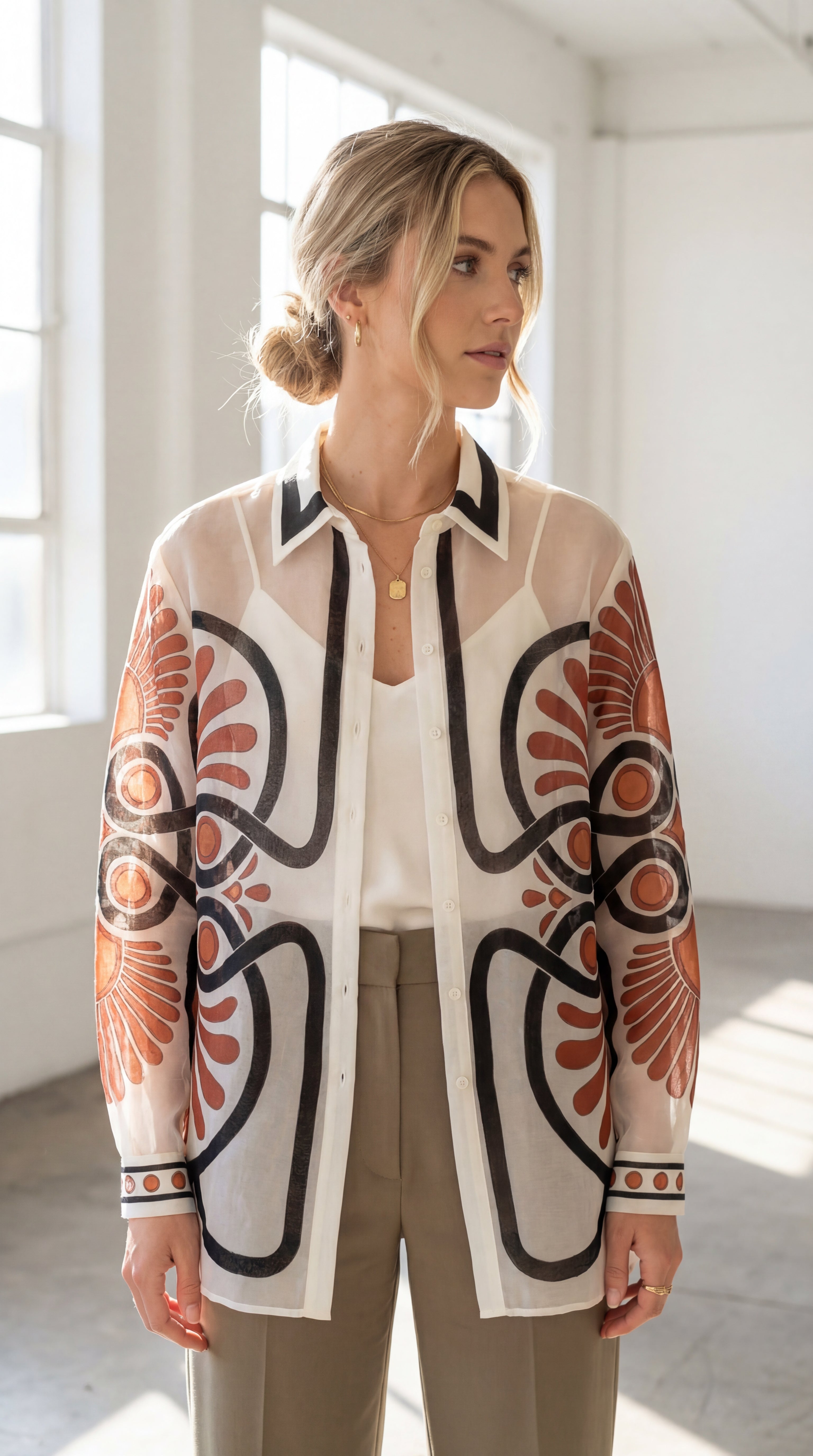 Bold Geometric Print Shirt