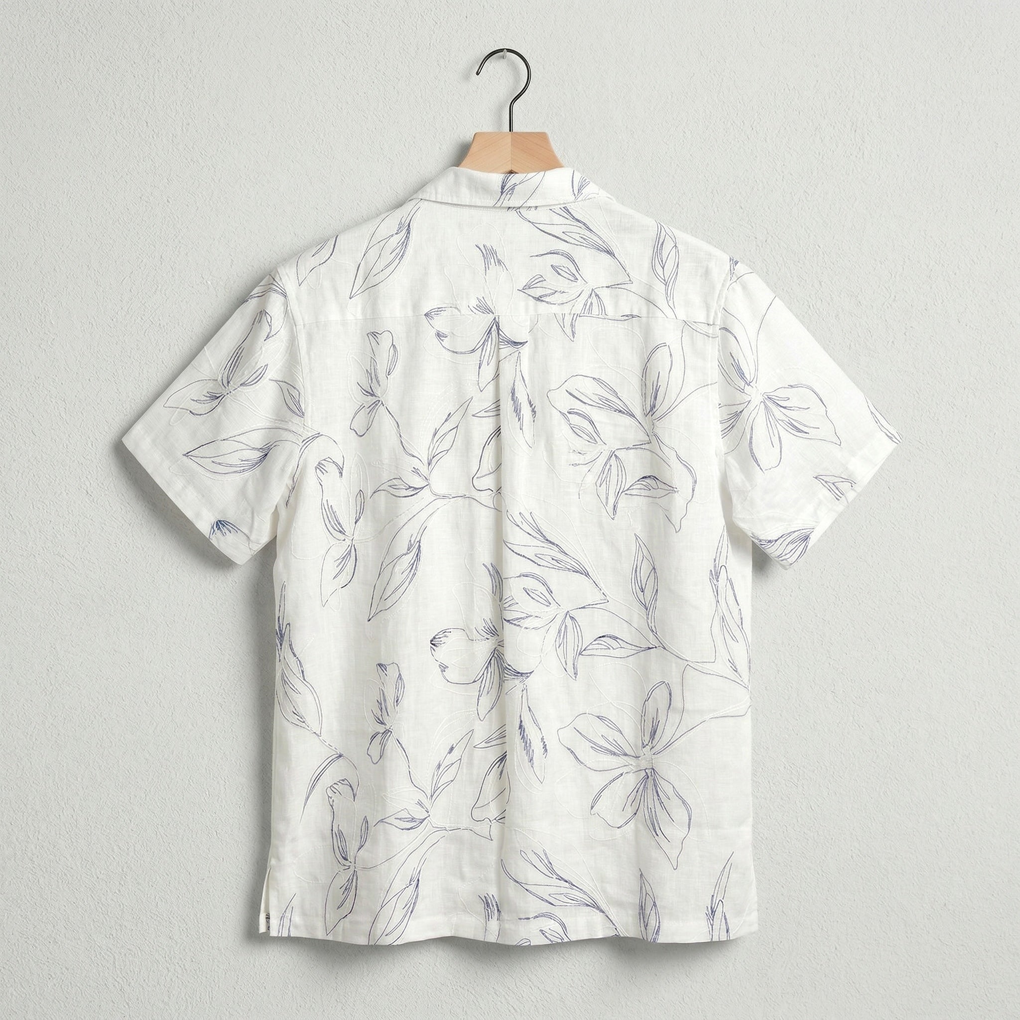Ocean Breeze Floral Embroidered Shirt