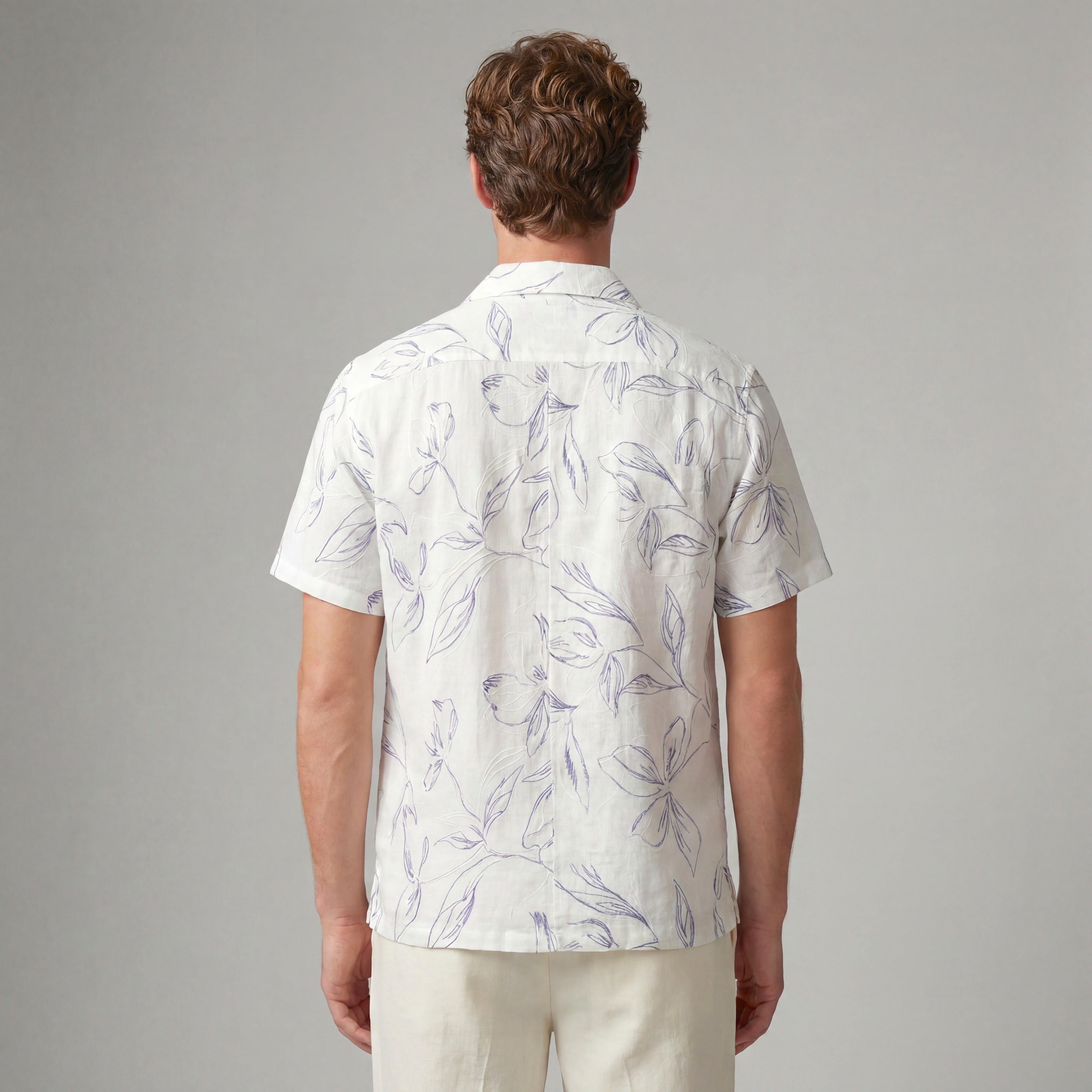 Ocean Breeze Floral Embroidered Shirt