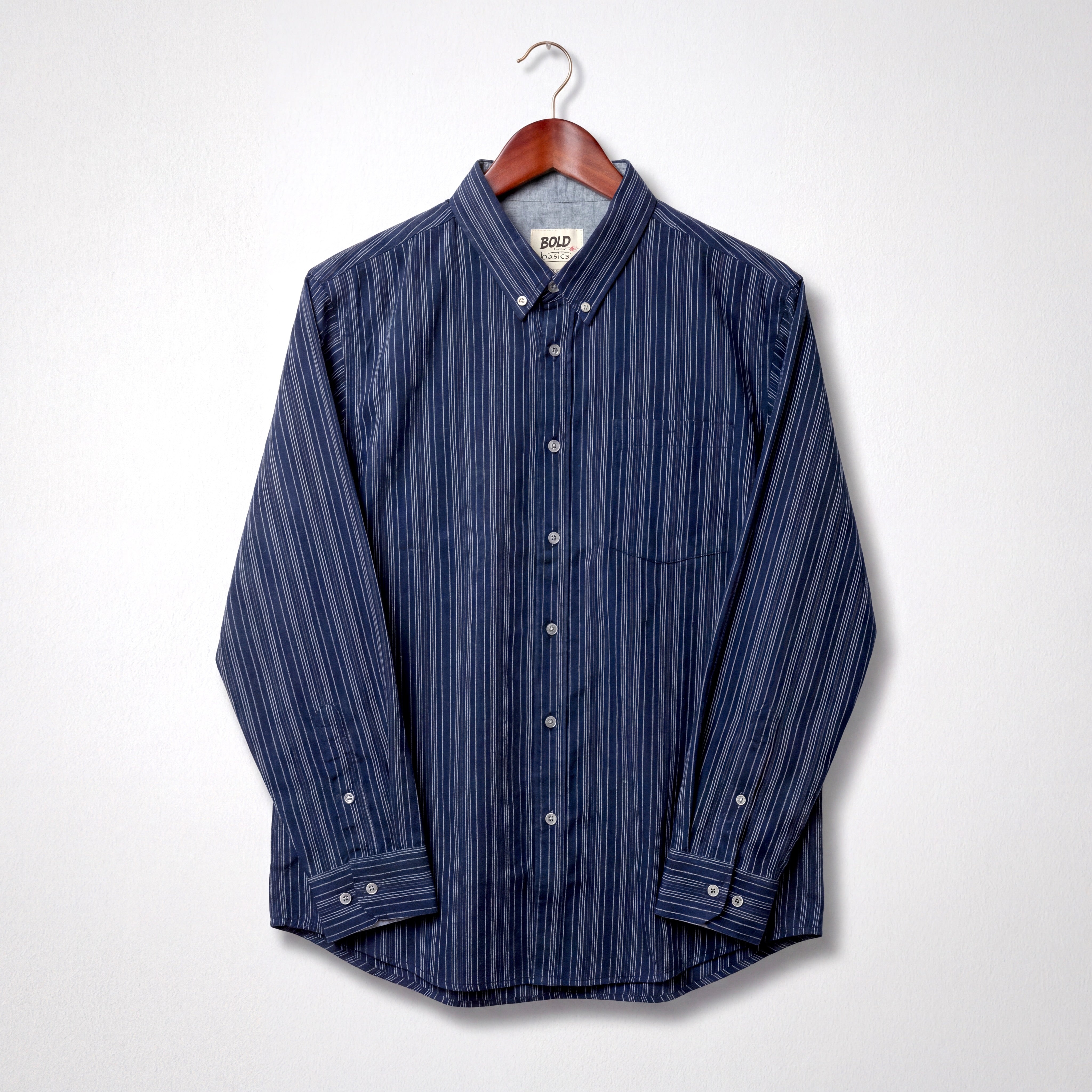 The Navy Blue Striped Ease Shirt