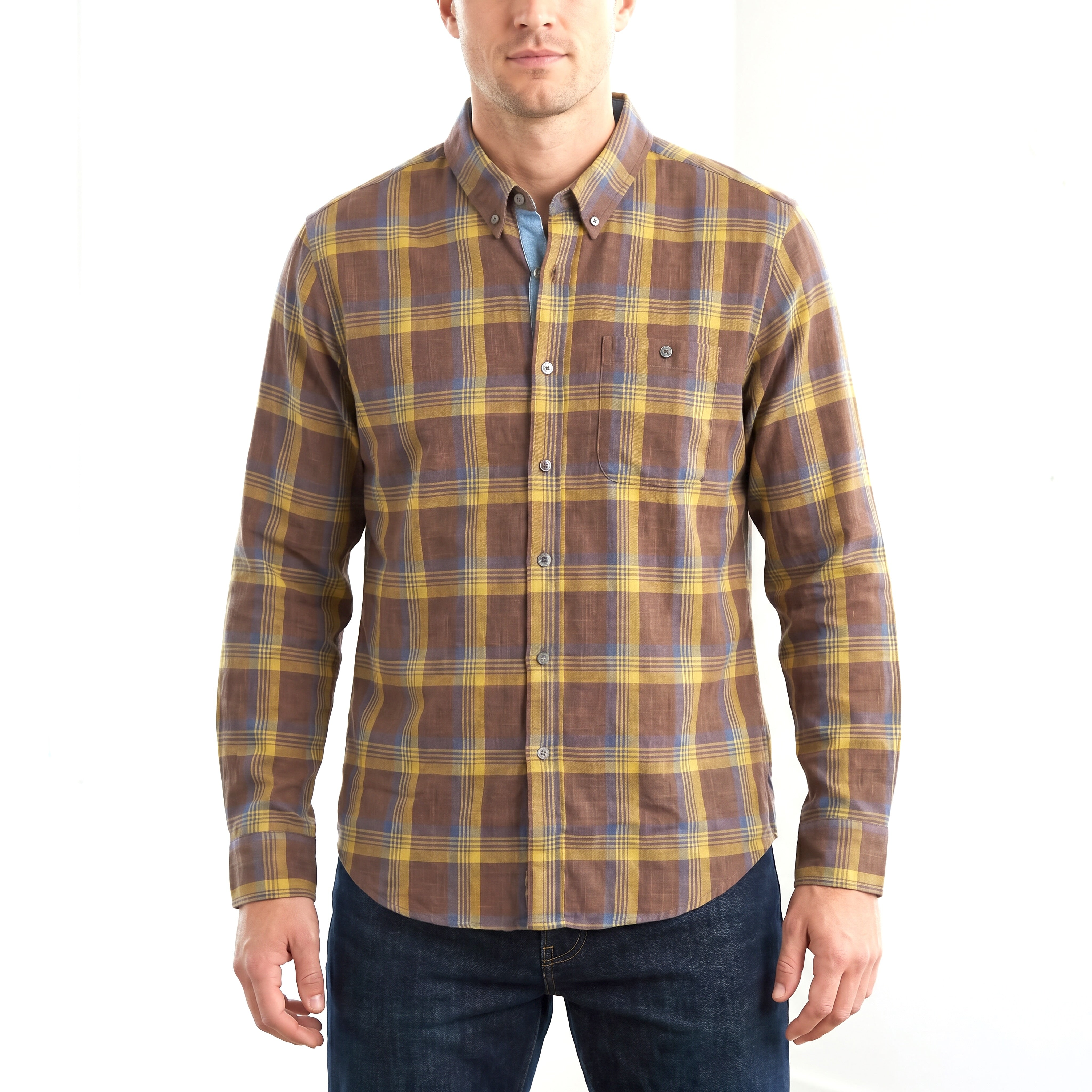 The Canyon Plaid Button-Down Linen Shirt