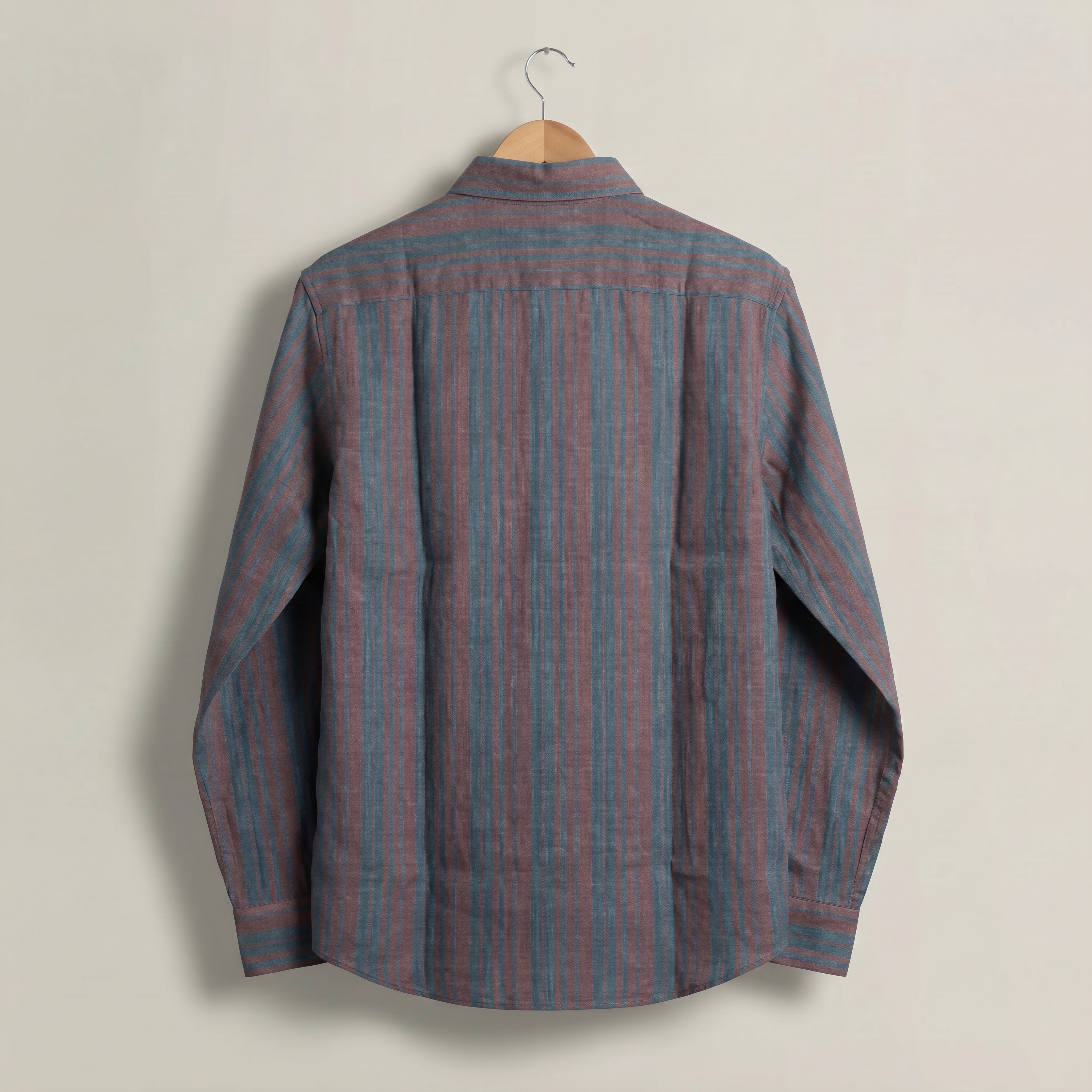 Vertical Stripe Button-Down Linen Shirt