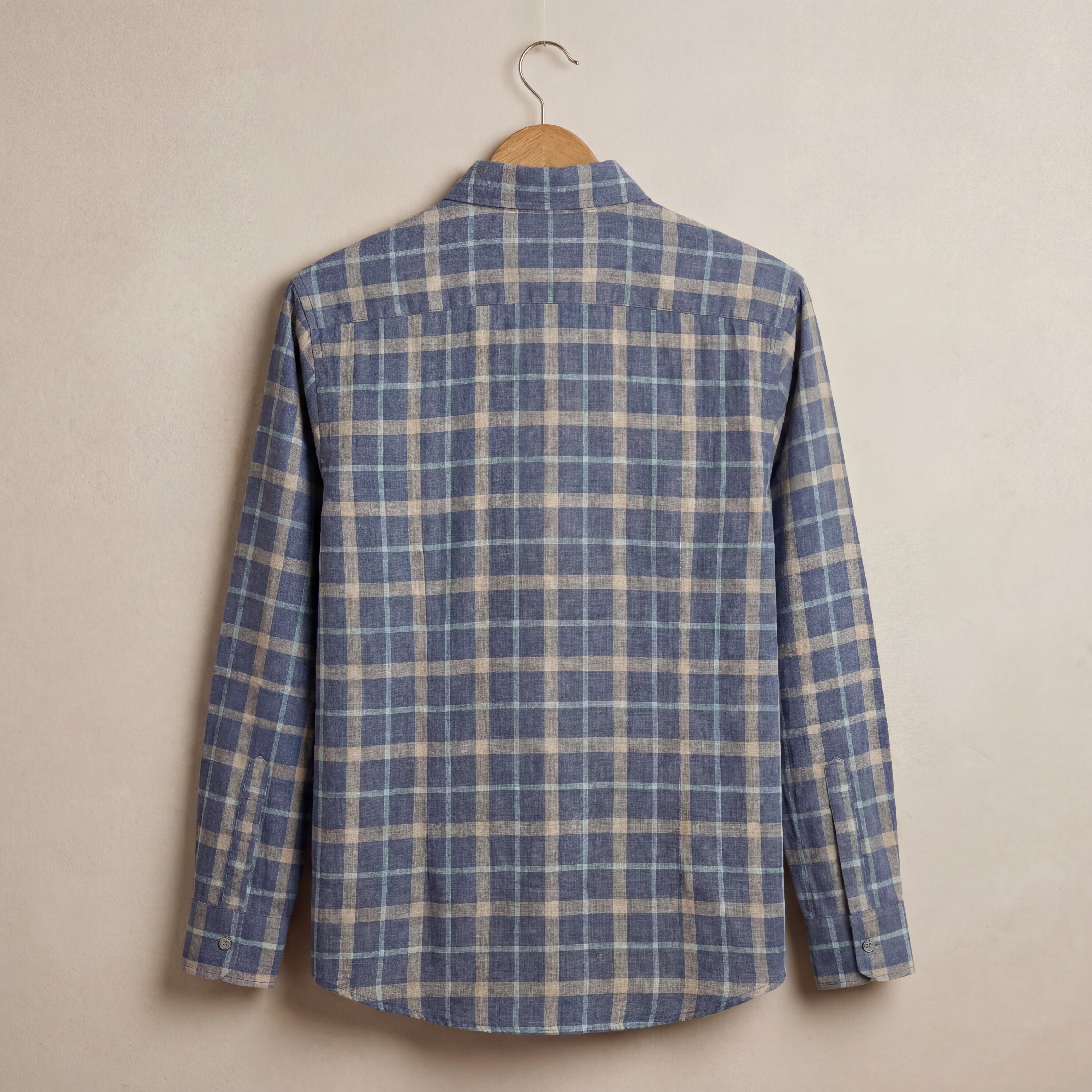 Classic Blue Plaid Button-Down Shirt