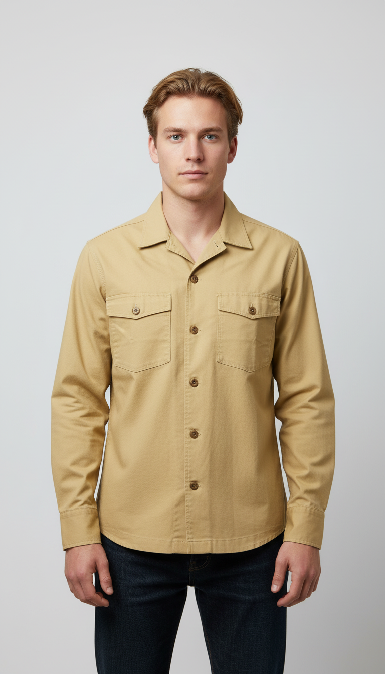 Bold&Basics Sand Utility Overshirt