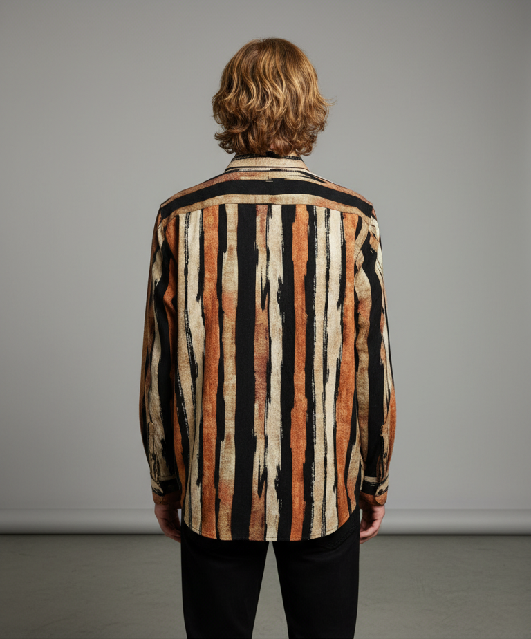 बोल्ड एंड बेसिक्स अर्थबाउंड ब्रशस्ट्राइप शर्ट