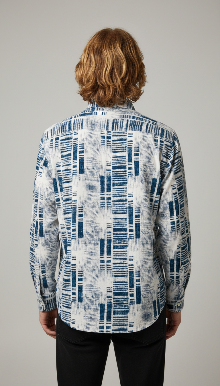 Bold&Basics Blueprint Bar Code Shirt
