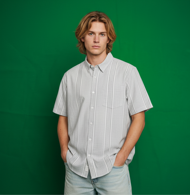 Silver Pinstripe Shirt