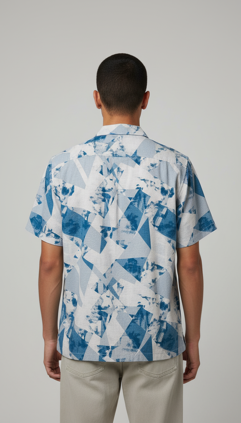 Bold&Basics Azure Shard Geo Shirt
