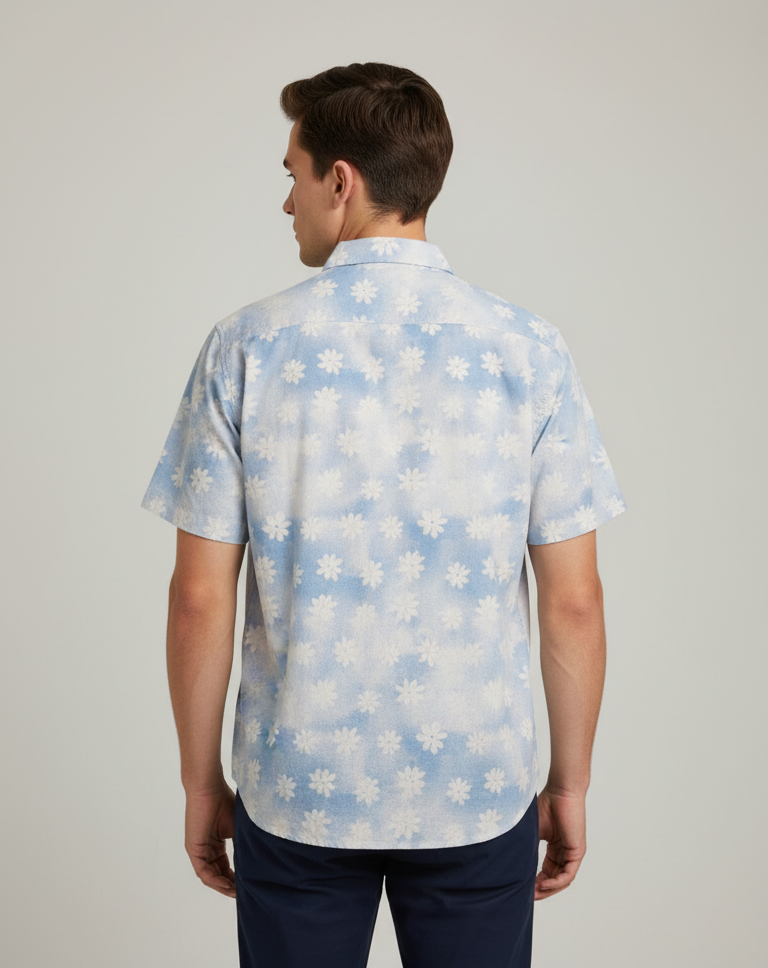 Bold&Basics Blue Daisy Mist Shirt
