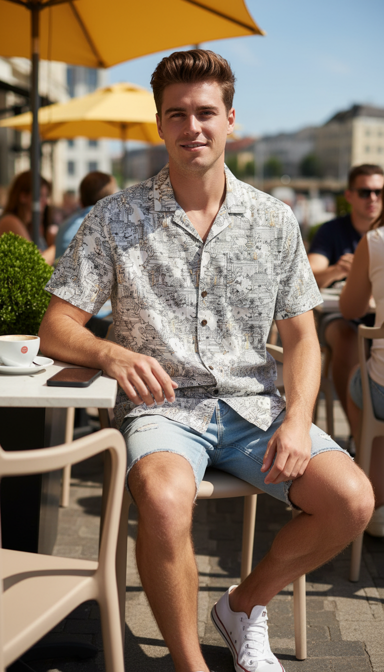 Bold&Basics Cityline Sketch Shirt