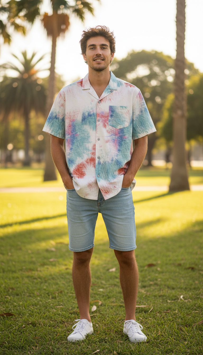 Bold&Basics Sunset Drift Dye Shirt