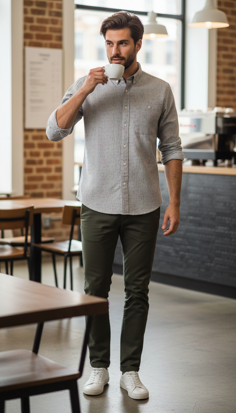 Bold&Basics Blue Flecked Linen Shirt
